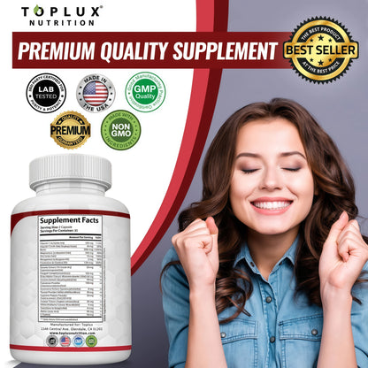 Blood Sugar Complex Supplement - Supports Healthy Blood Sugar Levels Already Within Normal Range All Natural with Cinnamon, Bitter Melon, Chromium, Mulberry, Alpha Lipoic Acid, Non-GMO, 60 Capsules